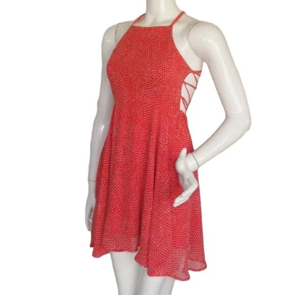LULU'S Good Deeds Dress, XS, Red/White Polka dots, Strappy open back, Mini - Picture 4 of 14